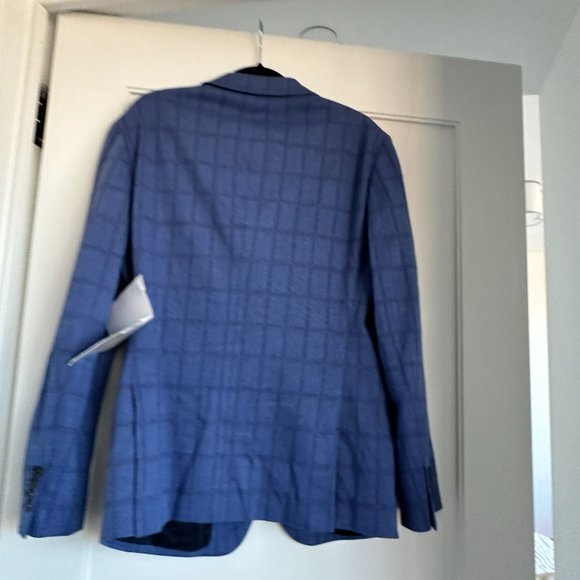 Bonobos Sport Coat Blazer Emmetex Fine Italian Fabric Athletic Fit Blue Plaid 40 - Picture 2 of 7